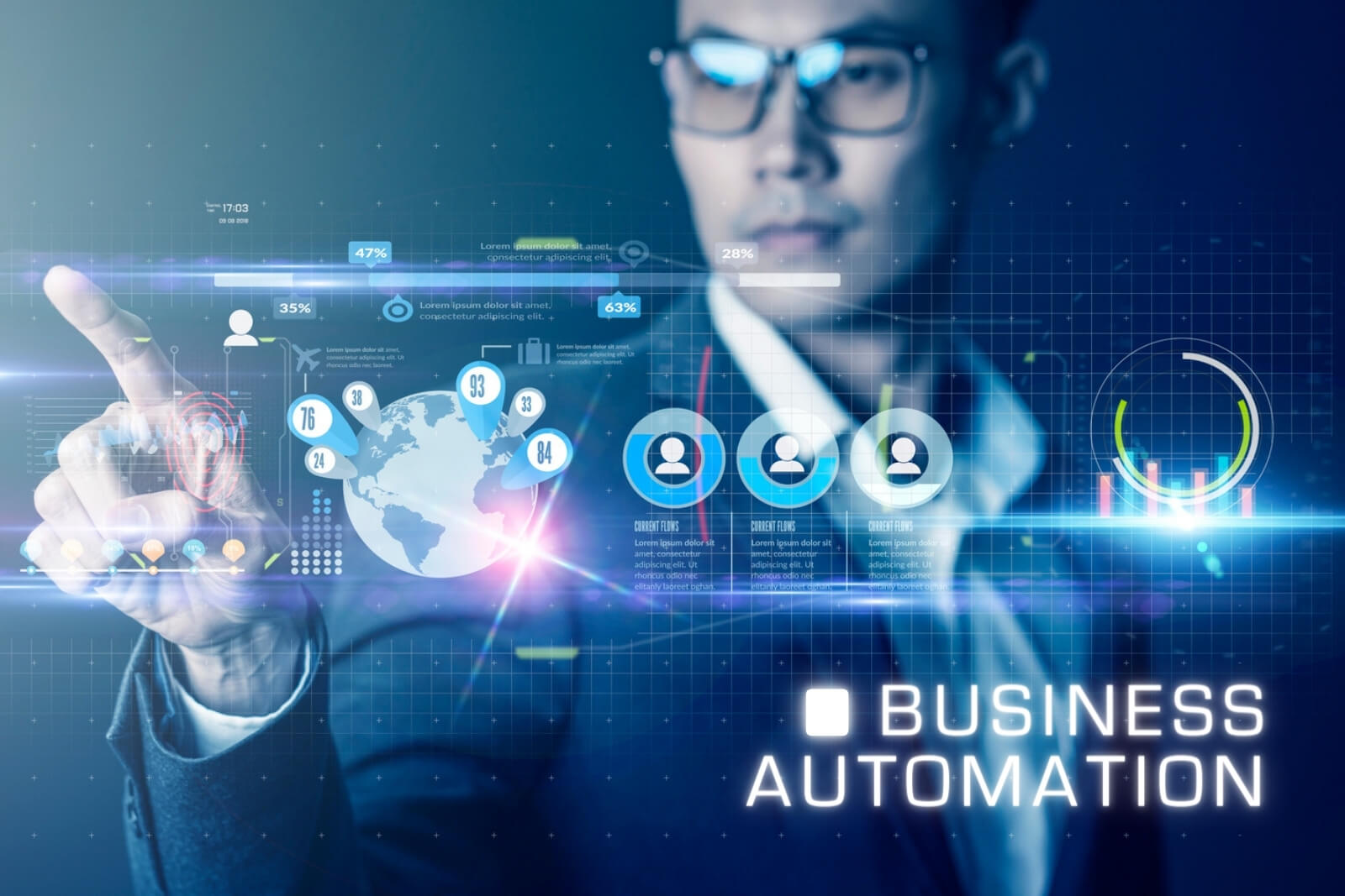 Infographic depicting automation's impact in business growth, from lead capture to client retention